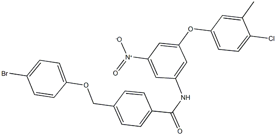 4-[(4-bromophenoxy)methyl]-N-{3-(4-chloro-3-methylphenoxy)-5-nitrophenyl}benzamide 化学構造式