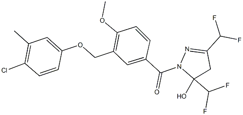 723252-88-8 1-{3-[(4-chloro-3-methylphenoxy)methyl]-4-methoxybenzoyl}-3,5-bis(difluoromethyl)-4,5-dihydro-1H-pyrazol-5-ol