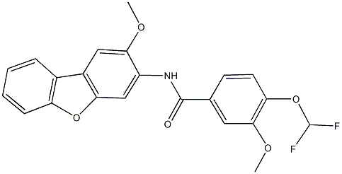 4-(difluoromethoxy)-3-methoxy-N-(2-methoxydibenzo[b,d]furan-3-yl)benzamide Structure