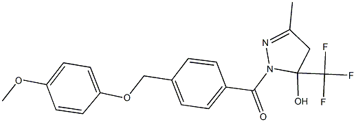 1-{4-[(4-methoxyphenoxy)methyl]benzoyl}-3-methyl-5-(trifluoromethyl)-4,5-dihydro-1H-pyrazol-5-ol Structure