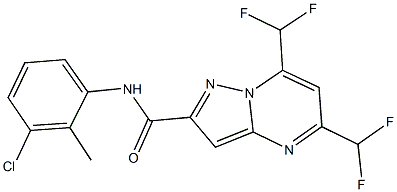 N-(3-chloro-2-methylphenyl)-5,7-bis(difluoromethyl)pyrazolo[1,5-a]pyrimidine-2-carboxamide Structure