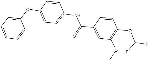 4-(difluoromethoxy)-3-methoxy-N-(4-phenoxyphenyl)benzamide 结构式