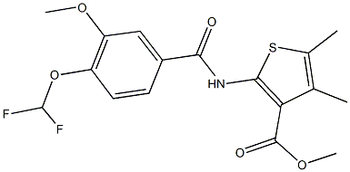 methyl 2-{[4-(difluoromethoxy)-3-methoxybenzoyl]amino}-4,5-dimethyl-3-thiophenecarboxylate Structure