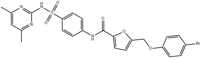 5-[(4-bromophenoxy)methyl]-N-(4-{[(4,6-dimethyl-2-pyrimidinyl)amino]sulfonyl}phenyl)-2-furamide,723253-45-0,结构式