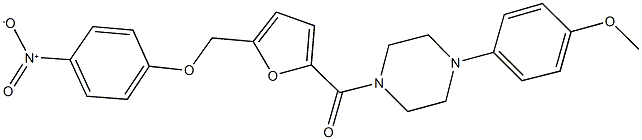 1-[5-({4-nitrophenoxy}methyl)-2-furoyl]-4-(4-methoxyphenyl)piperazine Structure