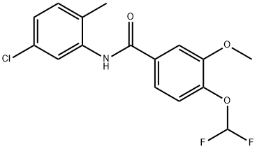N-(5-chloro-2-methylphenyl)-4-(difluoromethoxy)-3-methoxybenzamide,723253-66-5,结构式