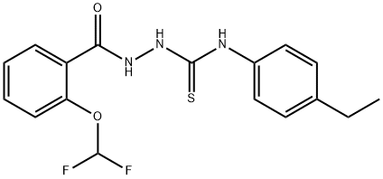 2-[2-(difluoromethoxy)benzoyl]-N-(4-ethylphenyl)hydrazinecarbothioamide,723253-76-7,结构式