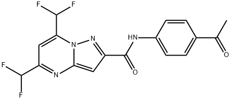 N-(4-acetylphenyl)-5,7-bis(difluoromethyl)pyrazolo[1,5-a]pyrimidine-2-carboxamide 结构式