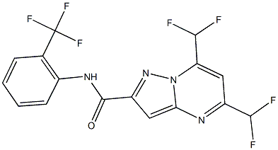 5,7-bis(difluoromethyl)-N-[2-(trifluoromethyl)phenyl]pyrazolo[1,5-a]pyrimidine-2-carboxamide,723253-93-8,结构式