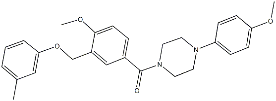 1-{4-methoxy-3-[(3-methylphenoxy)methyl]benzoyl}-4-(4-methoxyphenyl)piperazine Struktur
