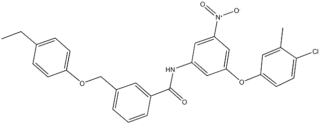 N-{3-(4-chloro-3-methylphenoxy)-5-nitrophenyl}-3-[(4-ethylphenoxy)methyl]benzamide Struktur