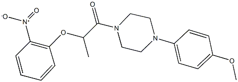 1-(2-{2-nitrophenoxy}propanoyl)-4-(4-methoxyphenyl)piperazine Struktur