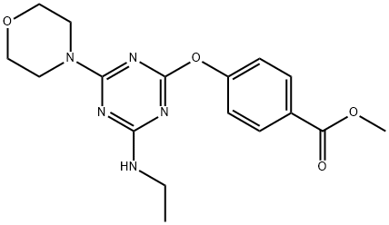 methyl 4-{[4-(ethylamino)-6-(4-morpholinyl)-1,3,5-triazin-2-yl]oxy}benzoate 结构式