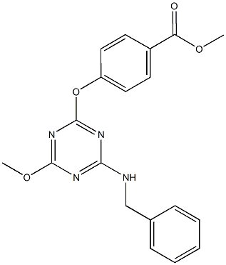 methyl 4-{[4-(benzylamino)-6-methoxy-1,3,5-triazin-2-yl]oxy}benzoate Structure