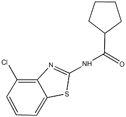 N-(4-chloro-1,3-benzothiazol-2-yl)cyclopentanecarboxamide 结构式