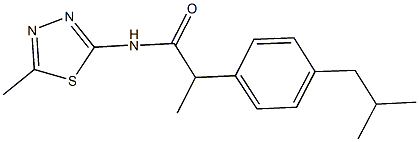 2-(4-isobutylphenyl)-N-(5-methyl-1,3,4-thiadiazol-2-yl)propanamide,723255-72-9,结构式