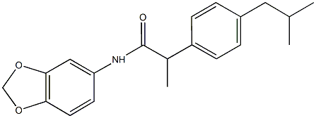 N-(1,3-benzodioxol-5-yl)-2-(4-isobutylphenyl)propanamide Struktur