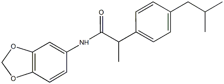 N-(1,3-benzodioxol-5-yl)-2-(4-isobutylphenyl)propanamide Structure