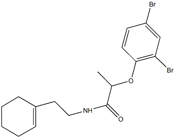 N-[2-(1-cyclohexen-1-yl)ethyl]-2-(2,4-dibromophenoxy)propanamide Struktur