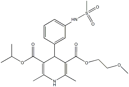 3-isopropyl 5-(2-methoxyethyl) 2,6-dimethyl-4-{3-[(methylsulfonyl)amino]phenyl}-1,4-dihydro-3,5-pyridinedicarboxylate Structure