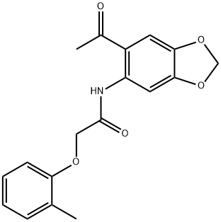 N-(6-acetyl-1,3-benzodioxol-5-yl)-2-(2-methylphenoxy)acetamide Structure