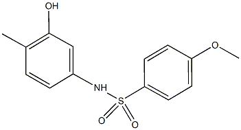 N-(3-hydroxy-4-methylphenyl)-4-methoxybenzenesulfonamide 化学構造式
