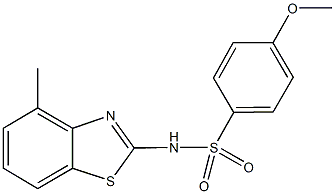 4-methoxy-N-(4-methyl-1,3-benzothiazol-2-yl)benzenesulfonamide 化学構造式