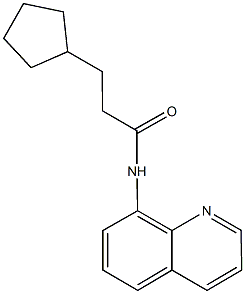 3-cyclopentyl-N-(8-quinolinyl)propanamide 化学構造式