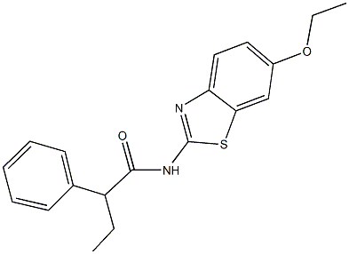 N-(6-ethoxy-1,3-benzothiazol-2-yl)-2-phenylbutanamide 化学構造式