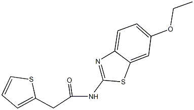 N-(6-ethoxy-1,3-benzothiazol-2-yl)-2-(2-thienyl)acetamide 化学構造式