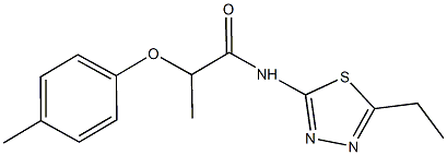 N-(5-ethyl-1,3,4-thiadiazol-2-yl)-2-(4-methylphenoxy)propanamide,723258-49-9,结构式