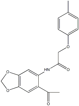 N-(6-acetyl-1,3-benzodioxol-5-yl)-2-(4-methylphenoxy)acetamide Structure
