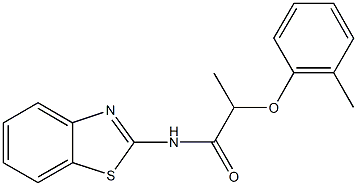 N-(1,3-benzothiazol-2-yl)-2-(2-methylphenoxy)propanamide 结构式