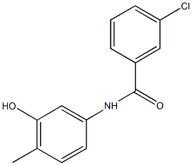 3-chloro-N-(3-hydroxy-4-methylphenyl)benzamide 结构式