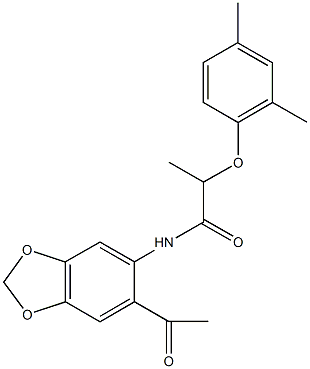 N-(6-acetyl-1,3-benzodioxol-5-yl)-2-(2,4-dimethylphenoxy)propanamide Structure