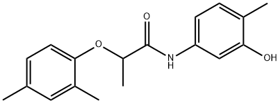 2-(2,4-dimethylphenoxy)-N-(3-hydroxy-4-methylphenyl)propanamide Structure