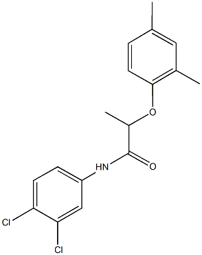 N-(3,4-dichlorophenyl)-2-(2,4-dimethylphenoxy)propanamide 结构式