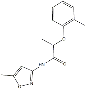 N-(5-methyl-3-isoxazolyl)-2-(2-methylphenoxy)propanamide,723260-89-7,结构式