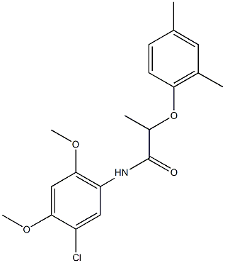 N-(5-chloro-2,4-dimethoxyphenyl)-2-(2,4-dimethylphenoxy)propanamide,723261-08-3,结构式