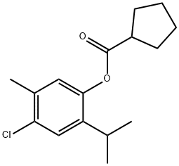 4-chloro-2-isopropyl-5-methylphenyl cyclopentanecarboxylate Structure