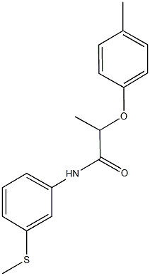 2-(4-methylphenoxy)-N-[3-(methylsulfanyl)phenyl]propanamide 化学構造式