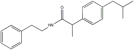 2-(4-isobutylphenyl)-N-(2-phenylethyl)propanamide 化学構造式