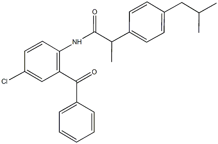 N-(2-benzoyl-4-chlorophenyl)-2-(4-isobutylphenyl)propanamide Structure