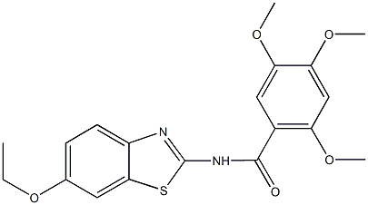 N-(6-ethoxy-1,3-benzothiazol-2-yl)-2,4,5-trimethoxybenzamide Structure