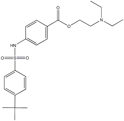 2-(diethylamino)ethyl 4-{[(4-tert-butylphenyl)sulfonyl]amino}benzoate 结构式