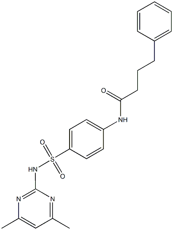 N-(4-{[(4,6-dimethyl-2-pyrimidinyl)amino]sulfonyl}phenyl)-4-phenylbutanamide 结构式