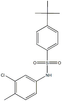 4-tert-butyl-N-(3-chloro-4-methylphenyl)benzenesulfonamide Struktur