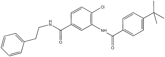 3-[(4-tert-butylbenzoyl)amino]-4-chloro-N-(2-phenylethyl)benzamide 化学構造式