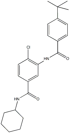 3-[(4-tert-butylbenzoyl)amino]-4-chloro-N-cyclohexylbenzamide 化学構造式