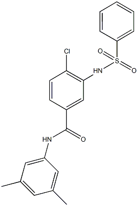 4-chloro-N-(3,5-dimethylphenyl)-3-[(phenylsulfonyl)amino]benzamide Structure